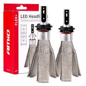 Bulbs   by Bulb Type, AMIO Flex+ Series 12/24V 50W H7 6 6000K Canbus LED Headlight Bulbs   Twin Pack, AMIO