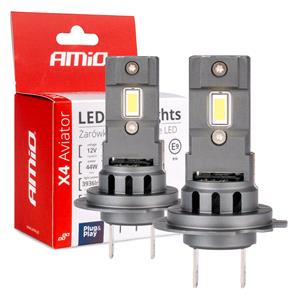Bulbs   by Bulb Type, AMIO X4 Aviator 12V 44W H7/H18 6500K LED Headlight Bulbs   Twin Pack, AMIO
