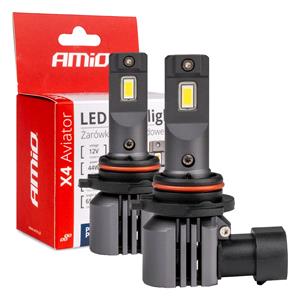Bulbs   by Bulb Type, AMIO X4 Aviator 12V 44W HB4/9006 6500K LED Headlight Bulbs   Twin Pack, AMIO