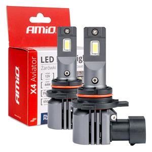 Bulbs   by Bulb Type, AMIO X4 Aviator 12V 44W HIR2/9012 6500K LED Headlight Bulbs   Twin Pack, AMIO