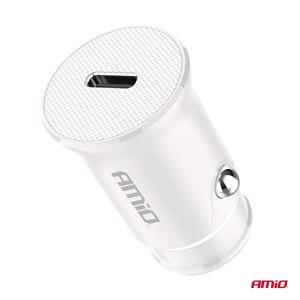 Single USB-C 3A 20W 12/24V Car Charger - Short