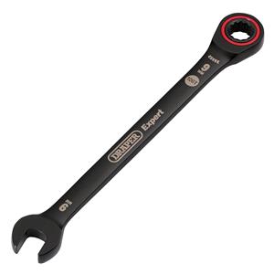 Ratchet Spanners, Draper Expert 03880 HI TORQ Metric Ratchet Combination Spanner, 9mm, Black, Draper