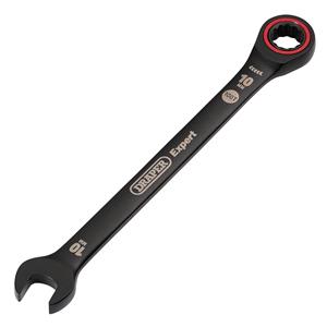 Ratchet Spanners, Draper Expert 03881 HI TORQ Metric Ratchet Combination Spanner, 10mm, Black, Draper