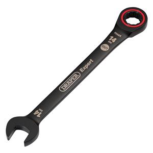 Ratchet Spanners, Draper Expert 03887 HI TORQ Metric Ratchet Combination Spanner, 14mm, Black, Draper