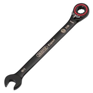 Ratchet Spanners, Draper Expert 03899 HI TORQ Metric Reversible Ratchet Combination Spanner, 9mm, Black, Draper