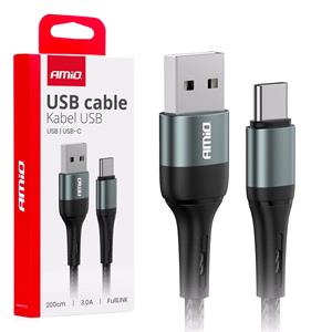 Phone Accessories, USB A to USB C 3.0A 200cm Charging Cable, AMIO