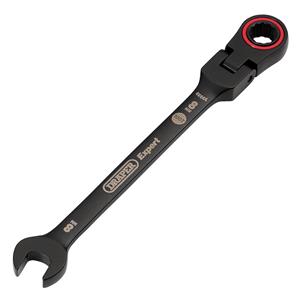 Ratchet Spanners, Draper Expert 03914 HI TORQ Metric Flexible Head Ratchet Combination Spanner, 8mm, Black, Draper