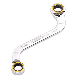 Ratchet Spanners, Draper Expert 03944 HI TORQ Double Ring Ratchet S Shape Spanner, 14 x 16mm, Draper