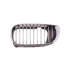 Grilles, BMW 3 Series, E46, 2002 2005 LH (Passengers Side) Front Bumper Grille, With Chrome Fins, 