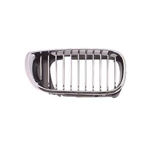 Grilles, BMW 3 Series, E46, 2002 2005 RH (Drivers Side) Front Bumper Grille, With Chrome Fins, 