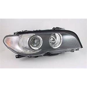 Lights, Right Headlamp (With Black Bezel, With Clear Indicator, Takes H7/H7 Bulbs) for BMW 3 Series Convertible 2003 2006, 