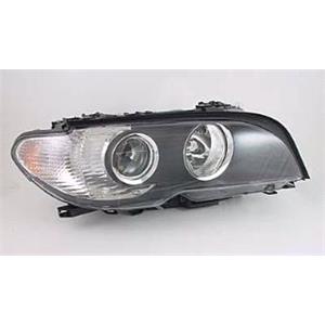 Lights, Right Headlamp (With Black Bezel, With Clear Indicator, Takes H7/H7 Bulbs, Original Equipment) for BMW 3 Series Coupe 2003 2006, 