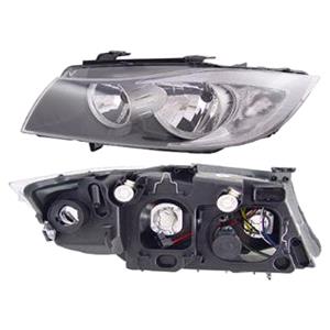 Lights, Left Headlamp (Twin Reflector, Halogen, Takes H7/H7 Bulbs, Supplied Without Moto) for BMW 3 Series Touring 2008 on, 