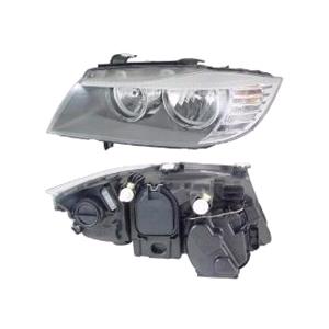 Lights, Left Headlamp (Twin Reflector, Halogen, Takes H7/H7 Bulbs, Supplied With Motor And Bulbs, Original Equipment) for BMW 3 Series 2008 on, 