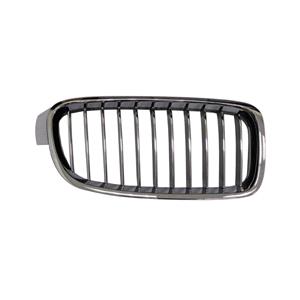 Grilles, BMW 3 Series, F30, 2012 2015 RH (Drivers Side) Front Bumper Grille, With Chrome Frame, With Black / Chrome Vanes, 
