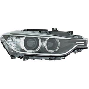 Lights, Right Headlamp (Bi Xenon, Takes D1S Bulb, With LED Daytime Running Lamp, With Curve Light, Supplied With LED Module, Original Equipment) for BMW 3 Series 2012 2015, 