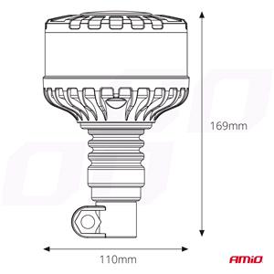 LED Rooster Warning Light W28P 12V-24V