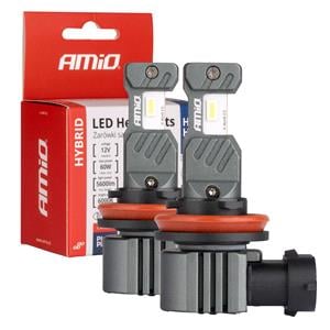 Bulbs   by Bulb Type, AMIO Hybrid Series 12V 60W H8/H9/H11/H16 6000K Canbus LED Bulbs   Twin Pack, AMIO