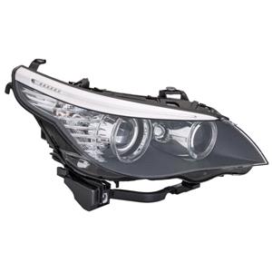 Lights, Right Headlamp (Bi Xenon, Takes D1S / H8 Bulbs, Without Curve Light, Supplied With Motor, Original Equipment) for BMW 5 Series 2007 2010, 