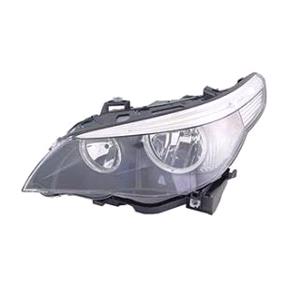 Lights, Left Headlamp (Halogen, Takes H7 / H7 Bulbs, Supplied With Backing Cover & Electric Motor, Supplied Without Bulbs) for BMW 5 Series Touring 2003 2007, 