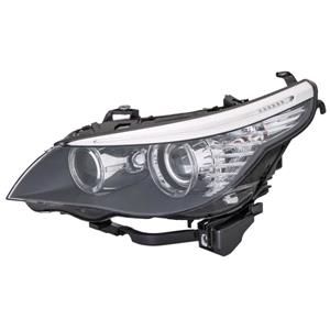 Lights, Left Headlamp (Bi Xenon, Takes D1S / H8 Bulbs, Without Curve Light, Supplied With Motor, Original Equipment) for BMW 5 Series 2007 2010, 