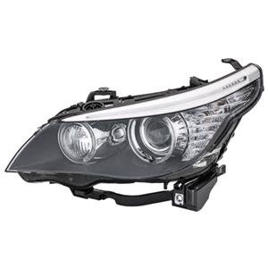 Lights, Left Headlamp (Bi Xenon, Takes D1S / H8 / H1  Bulbs, With Curve Light, Supplied With Motor, Original Equipment) for BMW 5 Series 2007 2010, 