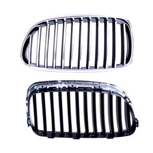Grilles, BMW 5 Series F10 2010 2013 LH Grille, Chrome Frame, Black/Chrome Vanes, 