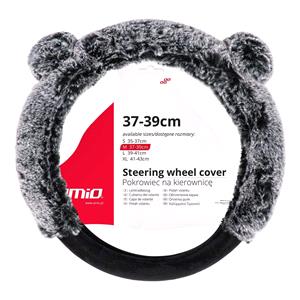 Steering Wheel Covers, Steering Wheel Cover   Fluffy Grey   37 39cm, AMIO