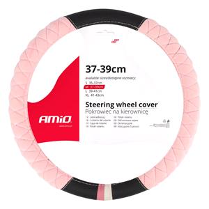 Steering Wheel Covers, Steering Wheel Cover   Pink Cross Stitch   37 39cm, AMIO