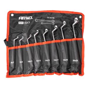 Metric Spanner Sets, Bent Ring Spanners 6 22mm   Set of 8, AMIO