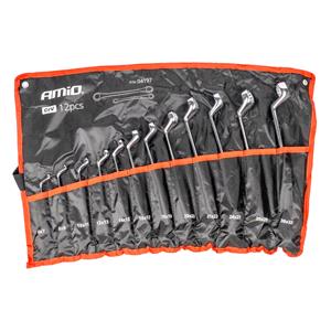 Metric Spanner Sets, Bent Ring Spanners 6 32mm   Set of 12, AMIO