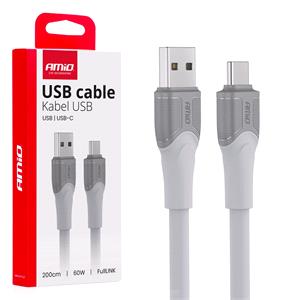 Phone Accessories, AMIO Cable USB A to TYPE C 60W FullLink   200cm, AMIO