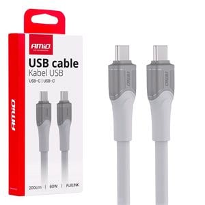 Phone Accessories, AMIO Fast Charging Cable USB C to USB C 60W   200cm, AMIO