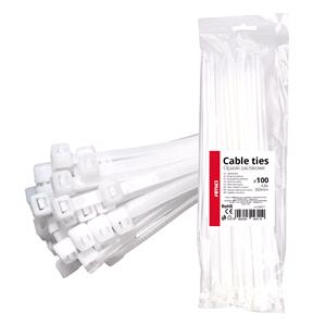 Cable Ties, White Cable Ties 4.8×300mm   Pack of 100, AMIO