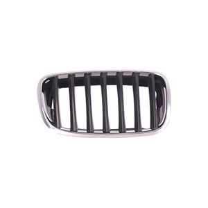 Grilles, BMW X5 2007 2013 RH (Drivers Side) Front Bumper Grille, With Chrome Frame, With Matt Black Vanes, 