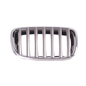 Grilles, BMW X5 2007 2013 RH (Drivers Side) Front Bumper Grille, With Chrome Frame, With Matt Silver Vanes, 
