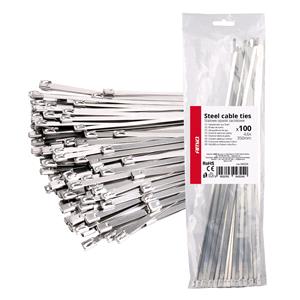 Cable Ties, Stainless Steel Cable Ties 4.6x350mm   Pack of 100, AMIO