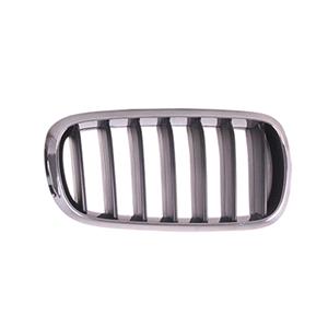Grilles, BMW X5, F15, 2014 2018 RH (Drivers Side) Front Bumper Grille, Matt Black, With Chrome Frame, Base Models, 