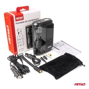 Tyre Inflators, AMIO Portable Air Compressor with LED Display and Powerbank, 12V, USB C, 40W, AMIO