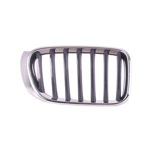 Grilles, BMW X3, F25, 2014 2017 RH (Drivers Side) Front Bumper Grille, Matt Black, With Chrome Frame, Base Models, TUV Approved, 