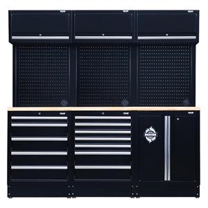 Tool Cabinets and Tool Chests, Draper 04411 BUNKER Modular Storage Combo with Hardwood Worktop (14 Piece), Draper