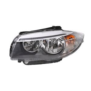 Lights, Left Headlamp (Halogen, Takes H7 / H7 Bulbs, Supplied With Bulbs & Motor, Original Equipment) for BMW 1 Series Convertible 2011 on, 