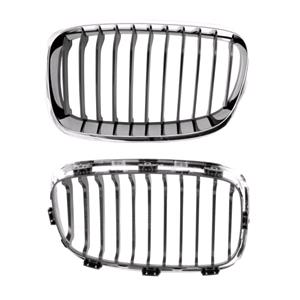 Grilles, BMW 1 Series F20 2012 2015 LH Grille, Chrome Frame, With 11 Black Vanes, Not For Sport or M Sport Mode, 
