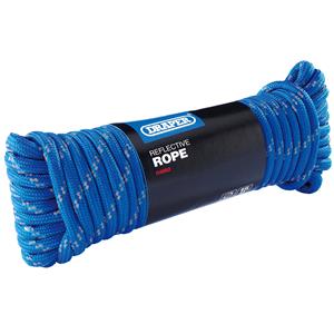 Chains Cables Hasps, Draper 04882 Reflective Polypropylene Rope 15M x 9mm   , Draper