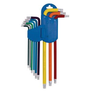 Hex Key Sets, Draper Expert 04926 TX STAR Metric Extra long Arm Key Set, Colour Coded (9 Piece), Draper