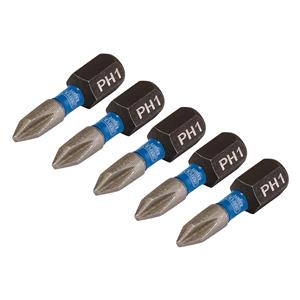 1/4" Screwdriver Sockets, Draper Expert 04934 Cross Slot/PH Type Impact Screwdriver Bits, No.1 x 25mm, 1/4" Hex   Pack of 5, Draper