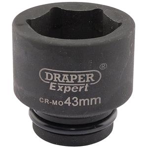 Sockets, Draper Expert 05024 43mm 3 4 inch Square Drive Hi Torq 6 Point Impact Socket, Draper