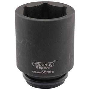 Sockets, Draper Expert 05085 55mm 3 4 inch Square Drive Hi Torq 6 Point Deep Impact Socket, Draper