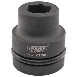 Sockets, Draper Expert 05102 21mm 1 inch Square Drive Hi Torq 6 Point Impact Socket, Draper