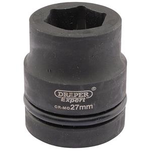 Sockets, Draper Expert 05108 27mm 1 inch Square Drive Hi Torq 6 Point Impact Socket, Draper